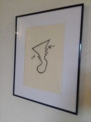 Lithographie JEAN COCTEAU "Deux profils"